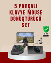 5’i 1 Arada Mobil Oyun Seti Klavye Mouse Dönüştürücü iOS & Android