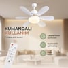 6 Kanatlı, Işıklı Sessiz Çalışma Tavan Tip Vantilatör 3 Işık Modu 3 Kademeli E27 Duy Uyumlu