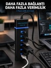 7 Port USB 3.0 Hub 5Gbps Süper Hızlı USB Çoklayıcı