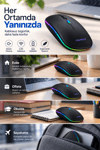 8 10 Metre Menzilli Şarj Edilebilir Kablosuz Mouse