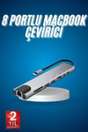 8 Port Çoklayıcı Macbook Ile Uyumlu Çoğaltıcı Type-C dönüştürücü TF SD kart