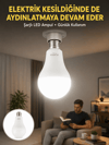 Acil Durumlar İçin Şarjlı LED Ampul 6400K Soğuk Beyaz 30 Watt Yeni Nesil