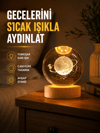 Ahşap Standlı Sarı Işıklı Dekoratif Küre Kız Figürü Tasarım