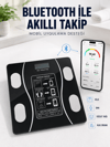 Akıllı Cam Baskül Bluetooth Mobil Uygulamalı Vücut Analiz Tartısı 180 Kg LCD Ekran