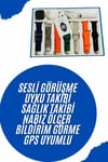 Akıllı Saat 7 Kordon Hediyeli Takvim Alarm Nabız Ölçer Bildirim Görme Sesli Görüşme
