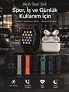 Akıllı Saat, Bluetooth Kulaklık ve 7 Farklı Kordon Tek Kutuda Günlük Kullanım ve Spor İçin