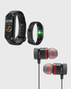 Akıllı Spor Bilekliği ve Gürültü Önleyici Bluetooth Kulaklık Seti