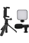 Akıllı Telefon Vlog Kiti Tripod Mini Mikrofonlu Telefon Tutucu