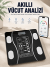 Akıllı Vücut Analiz Baskülü Bluetooth Bağlantılı 4 Sensörlü LCD Ekranlı Dijital Tartı
