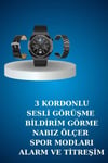 Alarm ve Titreşim Özellikli Akıllı Saat ve Mikrofonlu Kablolu Bluetooth Kulaklık 60 Saat
