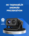 Android TV 11 İşletim Sistemli Elektrikli Odaklama Projektör