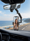 Araç İçi Dikiz Aynası Telefon Tutucu 360° Döner Ayarlanabilir Katlanabilir