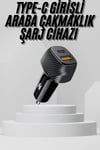 Araç İçi Şarj Cihazı 38W Güç Kapasiteli Type-C Girişli Araba Çakmaklık