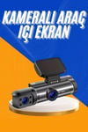 Araç Kamerası Black Box Çift Kameralı Ekranlı Full HD Sürüş Kamerası