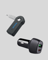 AUX Bluetooth Adaptör ve 38W Hızlı Araç Şarj Cihazı Seti