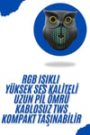Baykuş Görünümlü Işıklı Bluetooth Speaker Bluetooth Hoparlör