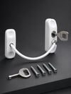 Beyaz Kablolu Pencere Kilidi Anahtarlı Güvenlik Sistemi Çocuk Koruma Aparatı
