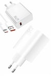 Beyaz Ultra Plus Hızlı Şarj Seti Şarj Adaptörü ve Kablosu 67W