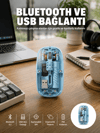 Bluetooth 5.2 Destekli Mavi Pilli Kablosuz Mouse Yeni Nesil