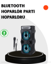 Bluetooth Bağlantılı LED Işıklı Taşınabilir Hoparlör – 1200 mAh Şarjlı, FM Radyolu