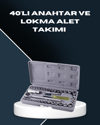 Dayanıklı Karbon Çelik 40 Parça Lokma ve Cırcır Anahtar Seti