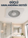 Dekoratif Banyo ve Mutfak Aspiratörü 150 mm 20,8 x 20,8 cm 20 W Havalandırma Fanı