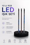 Dekoratif Ortam Aydınlatması RGB LED 10’lu Çubuk Seti