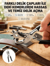 Deri Delme Pensesi 6 Uçlu Ayarlanabilir Kemer Delme Aleti Profesyonel Kullanım
