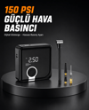 Dijital Ekranlı Diyafram Tip Kompresör 150 PSI Güçlü Motorlu