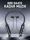 Dijital Göstergeli Boyun Tipi Bluetooth Kulaklık Mikrofonlu Çağrı ve Müzik Kontrollü Çift Cihaz Bağlantılı Kulaklık