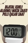 Dijital Masa Saati Termometreli Takvim Çalar Saat Led Ekran Pilli