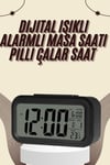 Dijital Masa Saati Termometreli Takvim Çalar Saat Led Ekran Pilli
