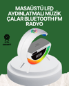 Dijital Saatli Kablosuz Şarj Destekli RGB LED Işıklı Bluetooth Ses Sistemi