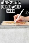 Dokunmatik Kalem Beyaz Şarjlı Yedek Uçlu Android ve İOS Uyumlu