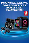 Ekranlı Yeni Nesil Pro Kulaklık ve Akıllı Saat Kampanyası Kulak İçi Mikrofonlu