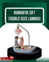 El Ele Tutuşan Çift Figürlü Dekoratif Gece Lambası Romantik Tasarım