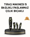 Erkek Bakım Seti 5’i 1 Arada Şarjlı Paslanmaz Çelik Başlıklı
