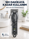 Erkek Saç Tıraş Makinesi Ayarlanabilir Bıçaklı 4 Taraklı 180 Dakika Kullanımlı LCD Ekranlı Şarjlı