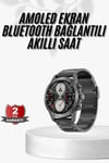 Erkeklere Özel Akıllı Saat Çelik Kordon Bluetooth Bağlantılı İOS ve Android Uyumlu