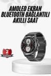 Erkeklere Özel Akıllı Saat Çelik Kordon Bluetooth Bağlantılı İOS ve Android Uyumlu