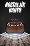 Eskitme Nostalji Tasarımlı Bluetoothlu Nostalji Radyo Ahşap Nostaljik Görünümlü