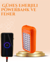 Gold Silver Güneş Enerjili Powerbank Işıldak – 10000 mAh, Taşınabilir, Suya Dayanıklı, 32 LED