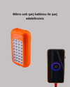 Güneş Paneli Destekli Powerbank ve LED Işıldak – 10000 mAh, Çift USB, Outdoor Kullanım İçin