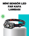 Hareket Sensörlü Şarjlı LED Far Suya Dayanıklı Çok Modlu