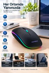 İnce Ergonomik Tasarım 2.4G Kablosuz LED Mouse