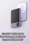 iOS Uyumlu 22.5W Hızlı Şarj Magsafe Powerbank Dijital Göstergeli 10.000 mAh