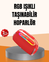 IPX6 Su Geçirmez RGB LED Işıklı Taşınabilir Bluetooth Hoparlör 2400 mAh