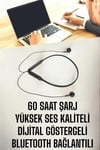 Kablolu Boyun Askılı Dijital Göstergeli Bluetooth Kulaklığı 60 Saat