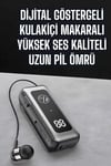 Kablolu Makaralı Bluetooth Kulaklık Uzun Pil Ömrü Dijital Göstergeli