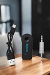 Kablosuz Bluetooth Aux Araç Kiti Siyah Hafıza Kartlı